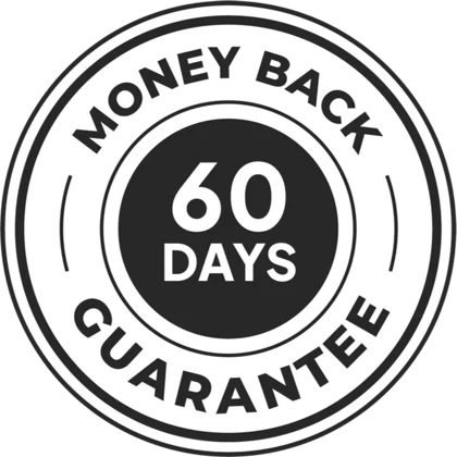 60-day money-back guarantee seal
