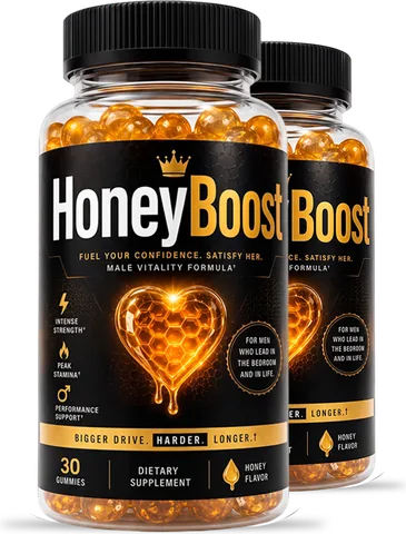 2 bottles of HoneyBoost men's wellness gummies