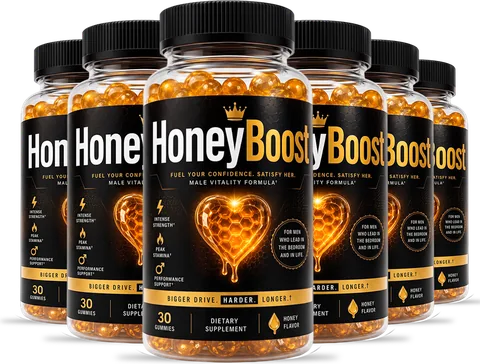 6 bottles of HoneyBoost men's wellness gummies